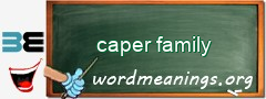 WordMeaning blackboard for caper family